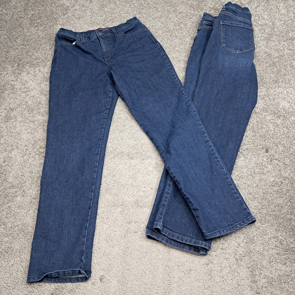 Gloria Vanderbilt Amanda High Rise Straight Leg Jeans Dark Wash Blue Size 10